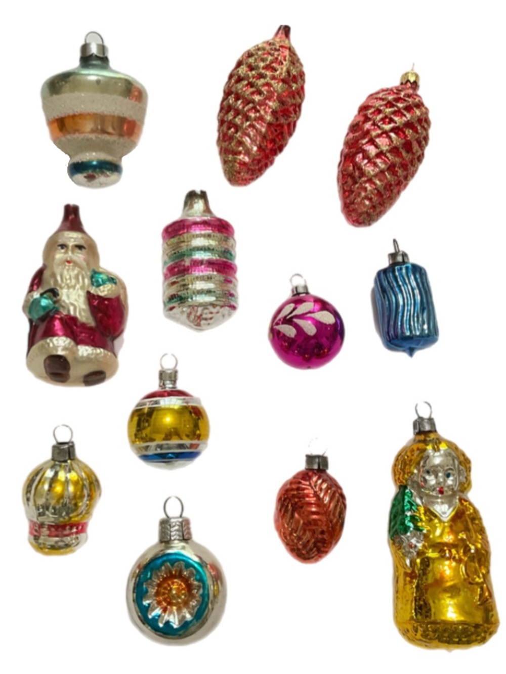 12 Christmas Ornaments - Some Vintage